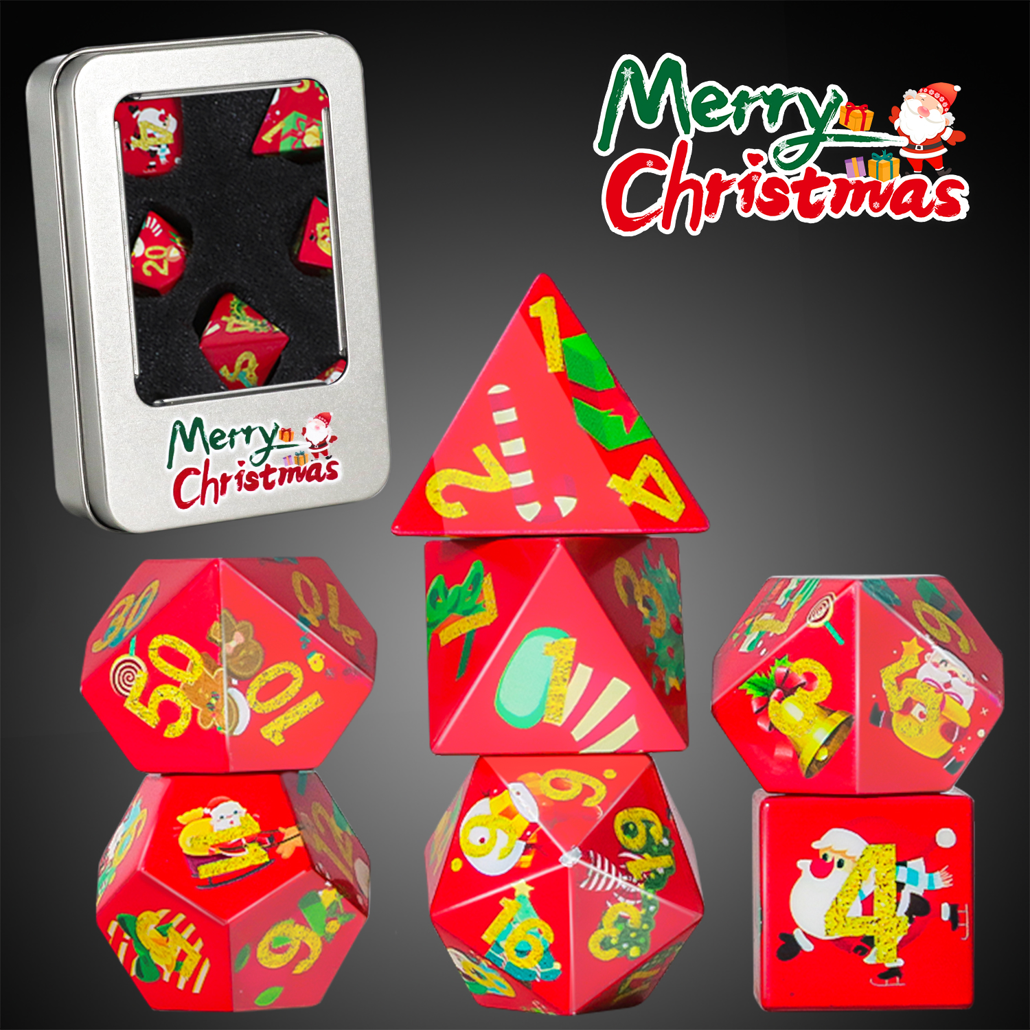 Dice Set Polyhedral - Christmas Dice D20 dice set: Each