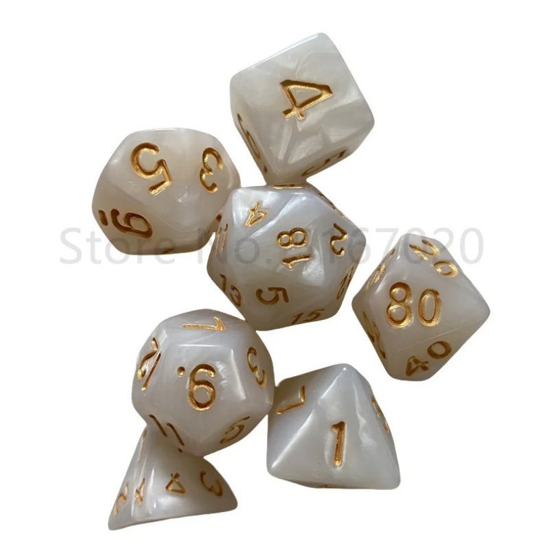 Board Game Digital - 7Pcs Multifaceted Double-Colors Digital Dice Set
