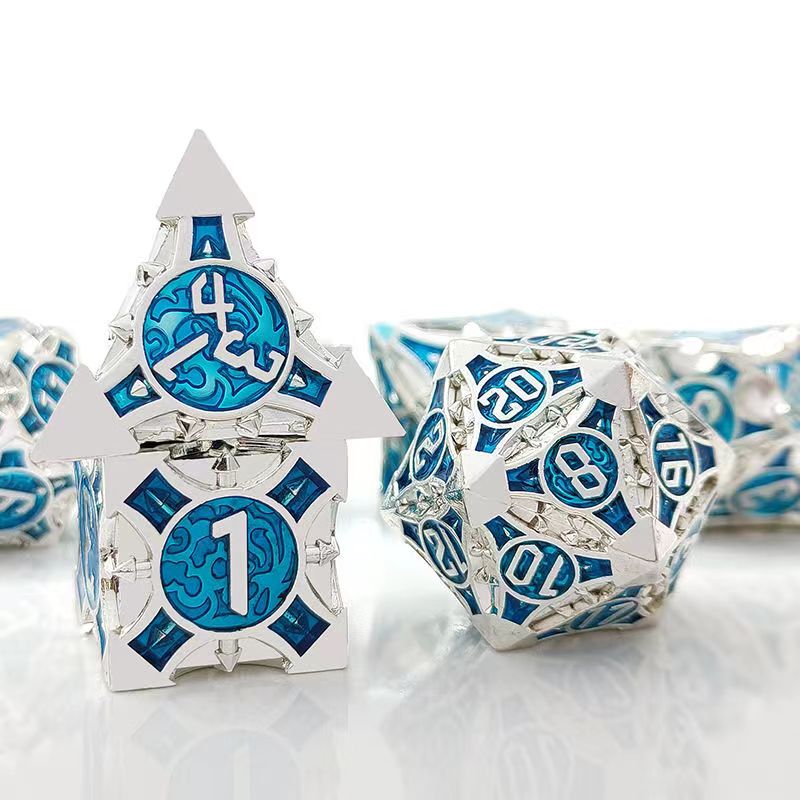 7 Pcs Cosplay D4-D20 DND Brass - огляд і ціна Dice Set Polyhedral