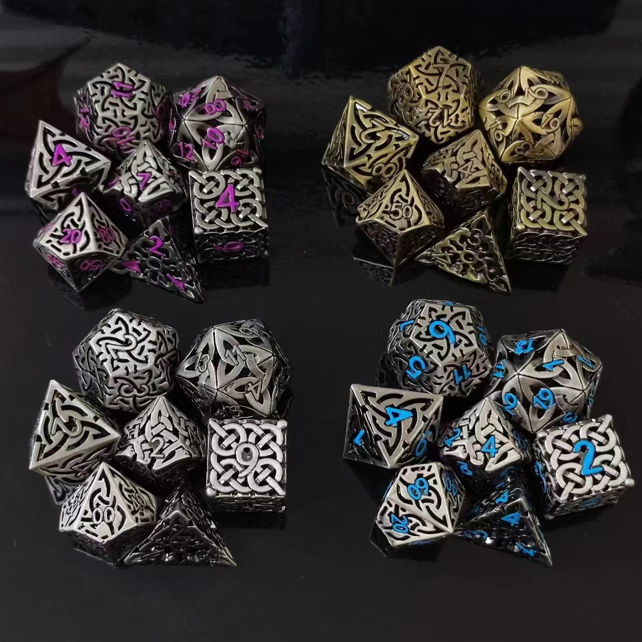 7 Pcs Cosplay D4-D20 DND Brass - огляд і ціна Dice Set Polyhedral