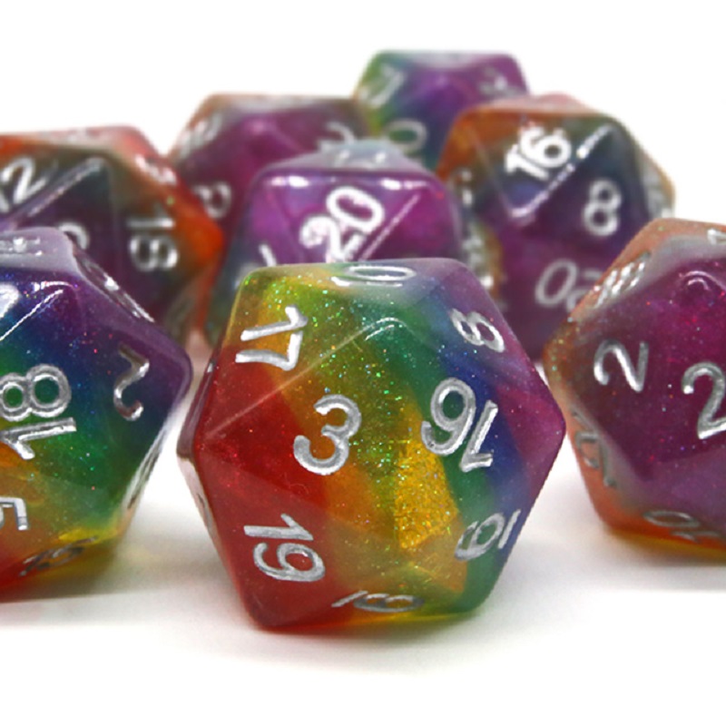7Pcs/Set Polyhedral Rainbow Di - огляд і ціна Dice Set Polyhedral