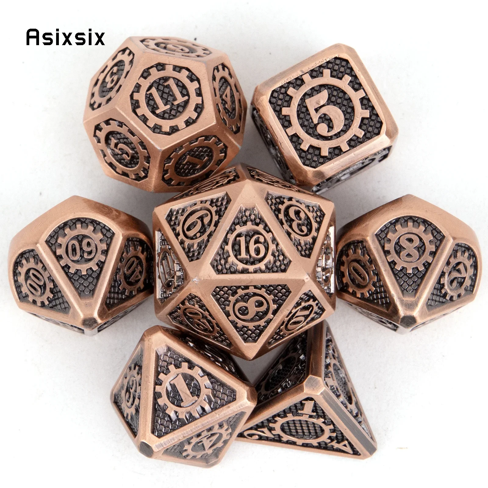 7 Pcs Yellow Black Gear Wheel  - огляд і ціна Dice Set Polyhedral