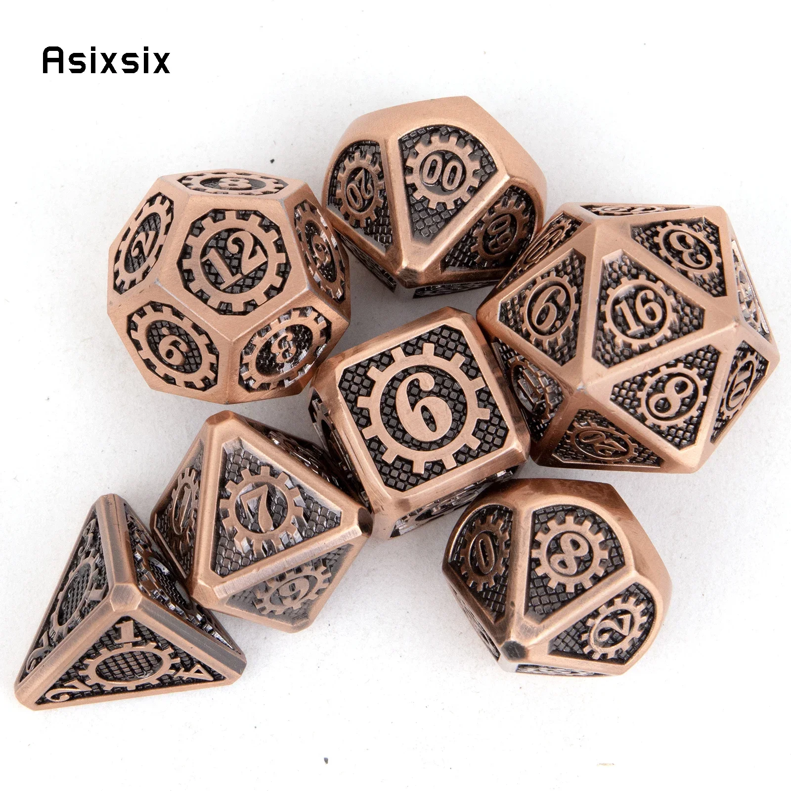 7 Pcs Yellow Black Gear Wheel  - огляд і ціна Dice Set Polyhedral
