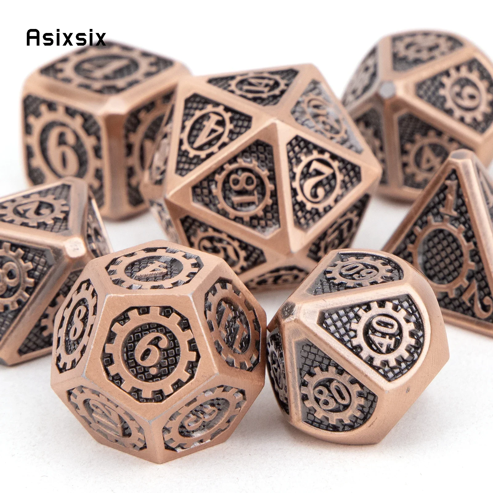 7 Pcs Yellow Black Gear Wheel  - огляд і ціна Dice Set Polyhedral