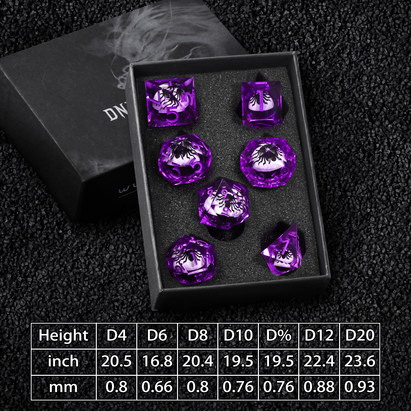 Resin DND Dice Set Spider Dice - огляд і ціна Board Game Dungeons And Dragons