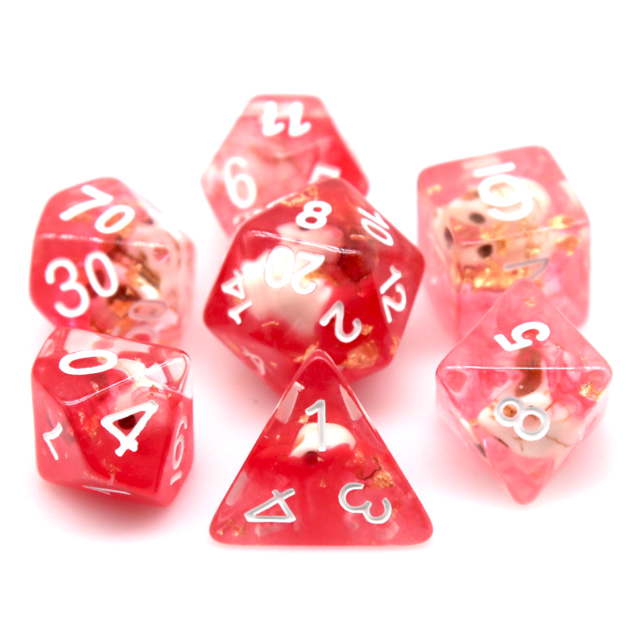 Pink Transparent Resin Dice Se - огляд і ціна Dice Set Polyhedral