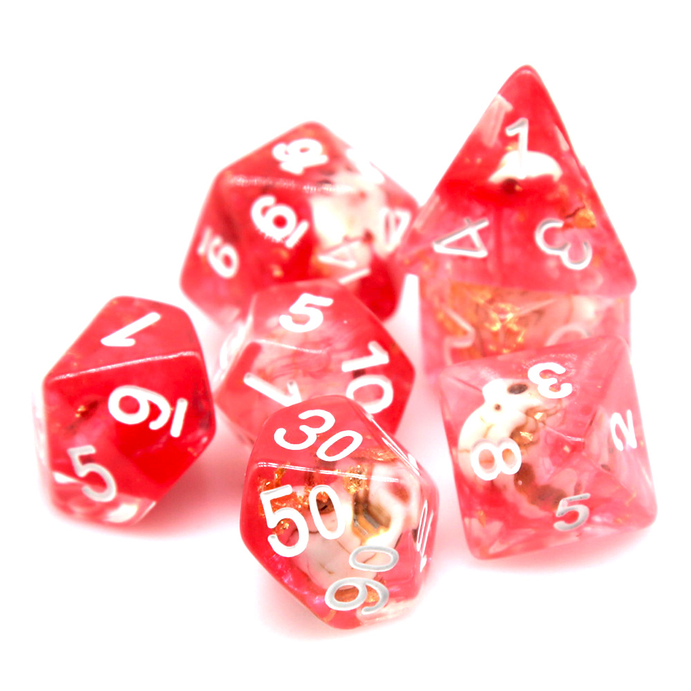 Pink Transparent Resin Dice Se - огляд і ціна Dice Set Polyhedral