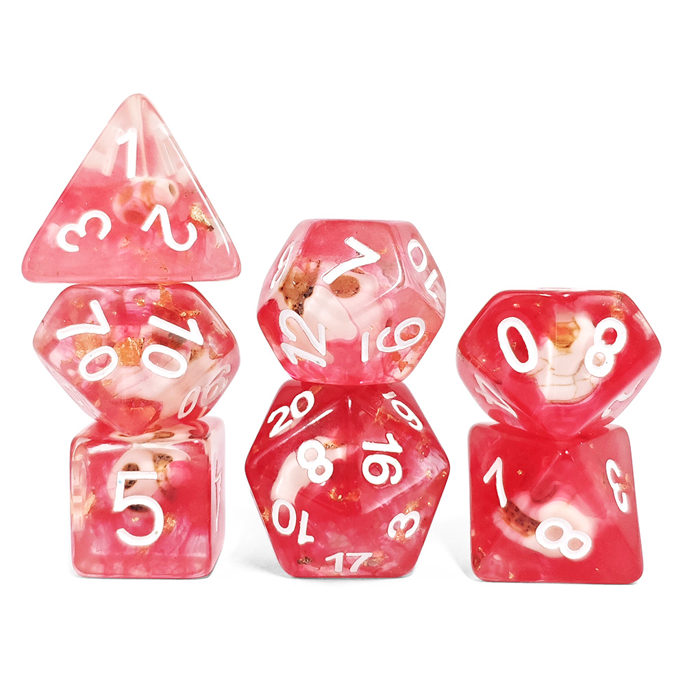Pink Transparent Resin Dice Se - огляд і ціна Dice Set Polyhedral