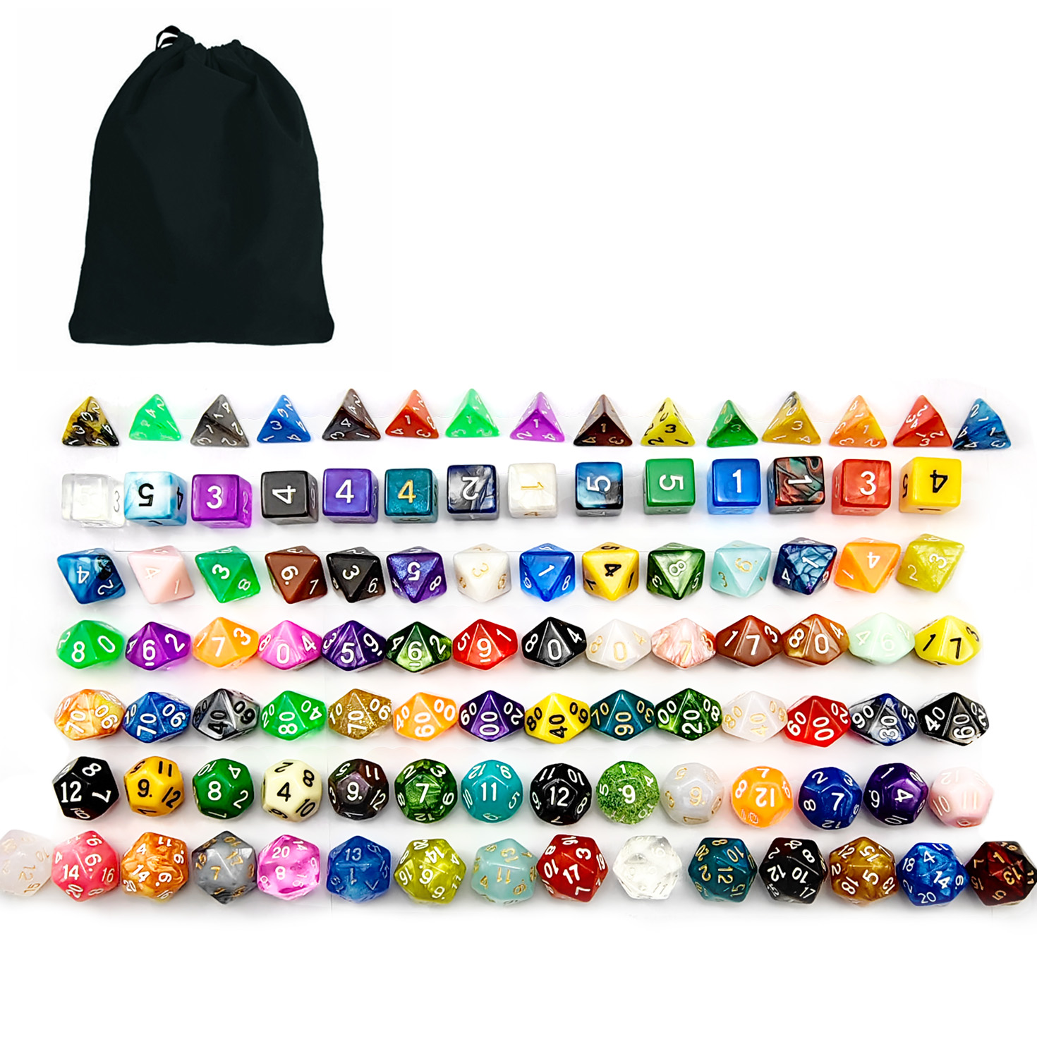 Bescon 100pcs Big Set of Rando - огляд і ціна Dice Set Polyhedral