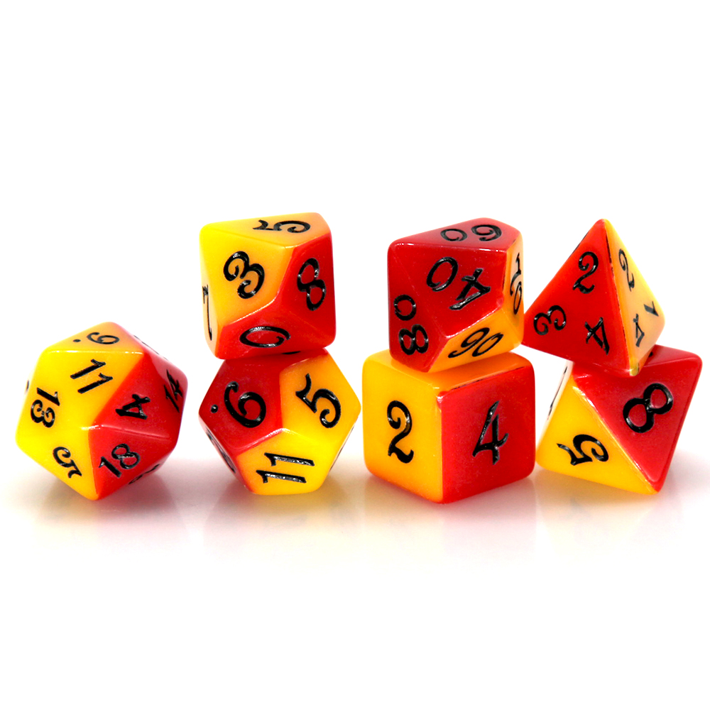 Red Yellow Flame Polyhedral Di - огляд і ціна Dice Set Polyhedral