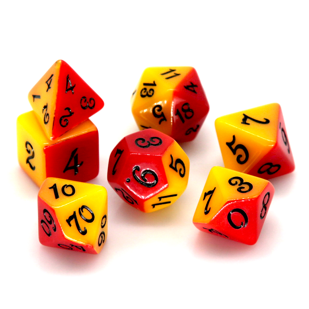 Red Yellow Flame Polyhedral Di - огляд і ціна Dice Set Polyhedral