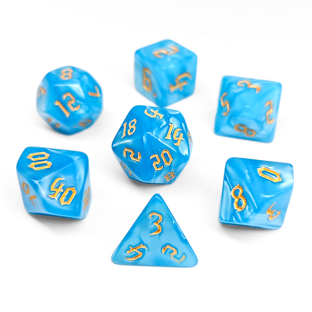 7Pcs Dark Blue Swirl Dice Set, - огляд і ціна Dice Set Polyhedral