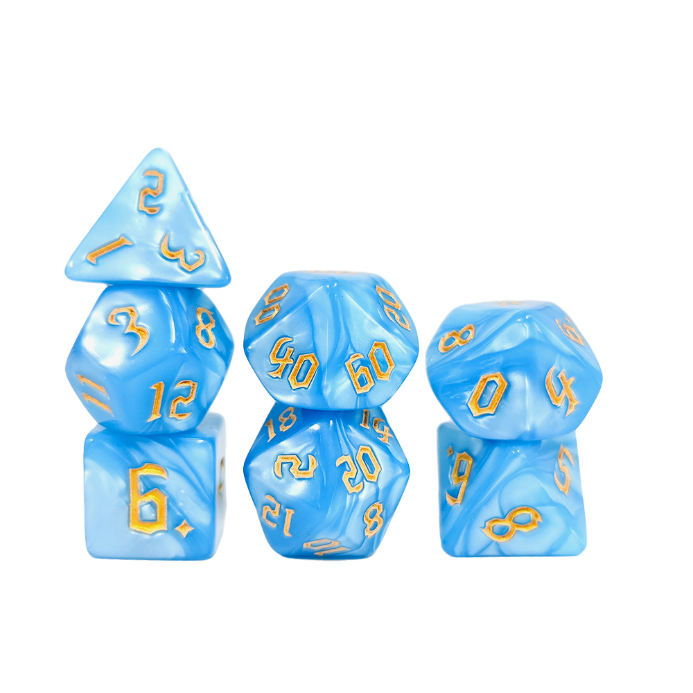 7Pcs Dark Blue Swirl Dice Set, - огляд і ціна Dice Set Polyhedral