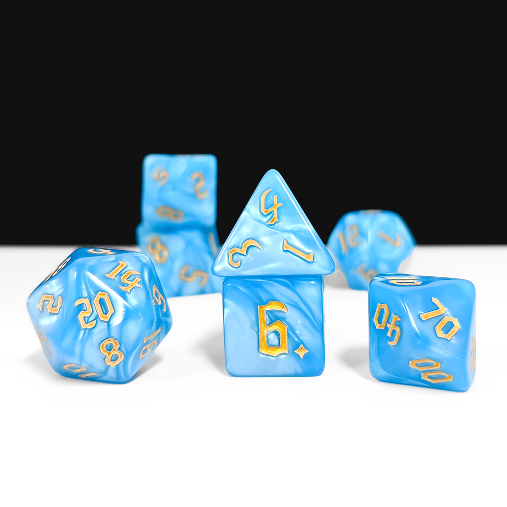 7Pcs Dark Blue Swirl Dice Set, - огляд і ціна Dice Set Polyhedral