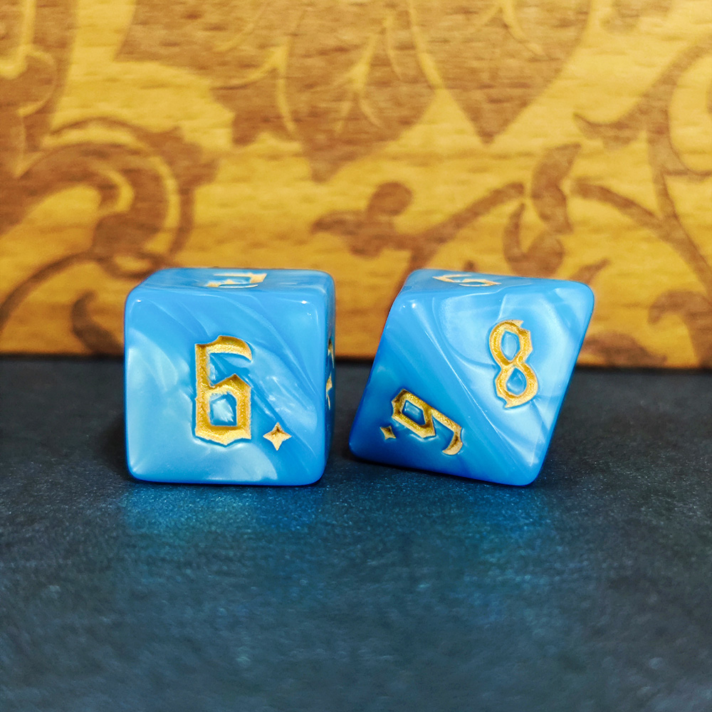 7Pcs Dark Blue Swirl Dice Set, - огляд і ціна Dice Set Polyhedral