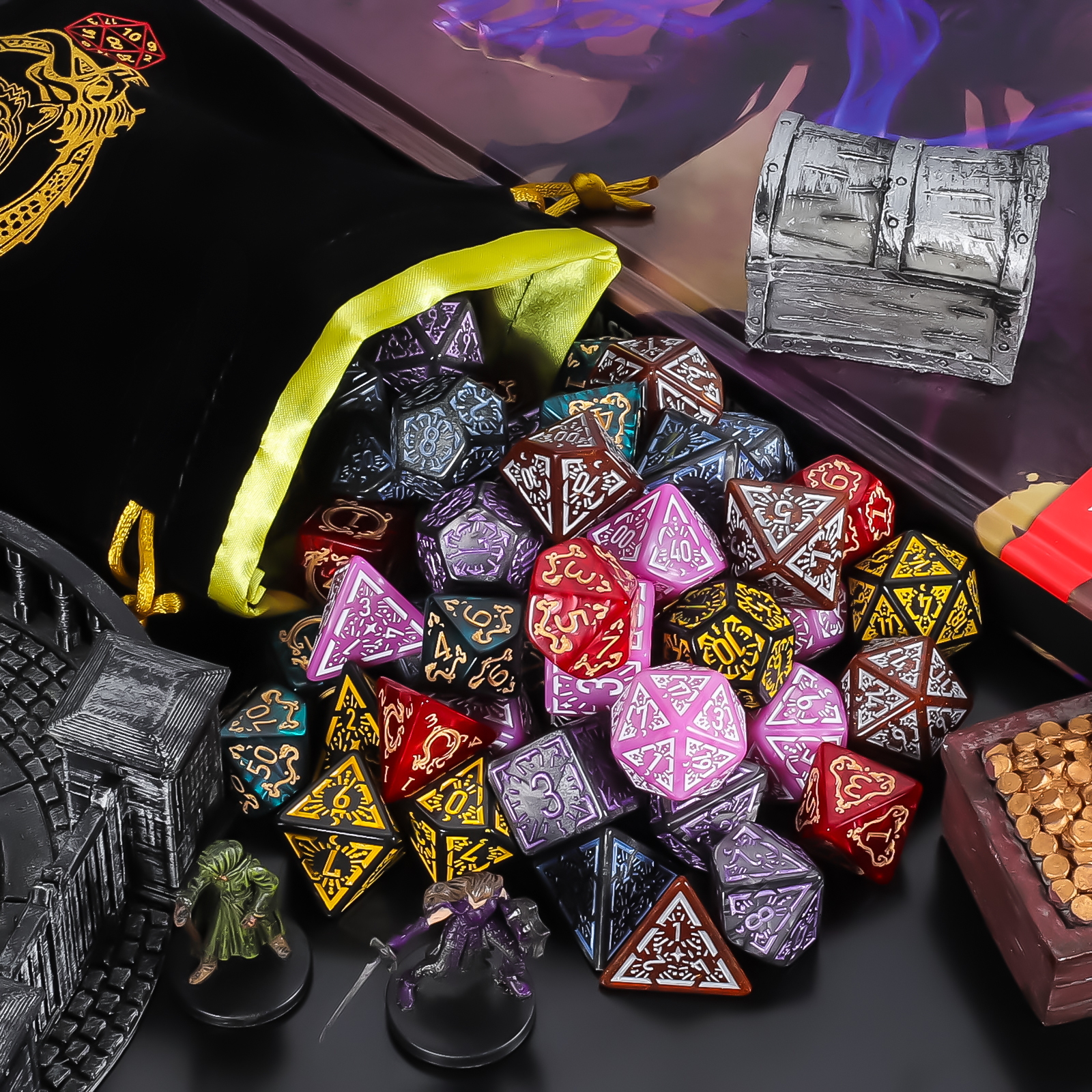 DND Dice Set -7pc carved patte - огляд і ціна Dice Set Polyhedral