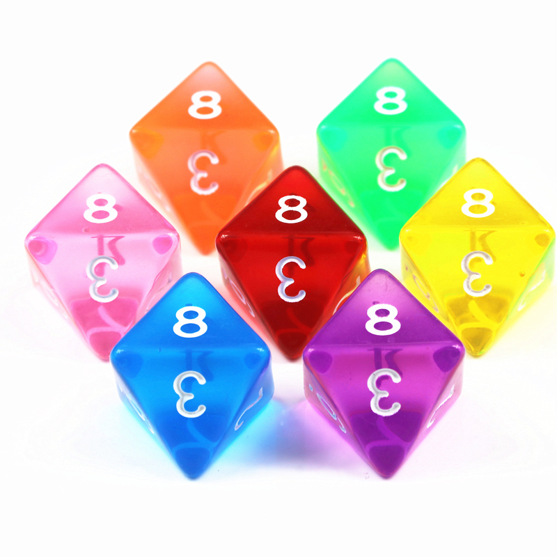 10Pcs D8 Transparent Color Dic - огляд і ціна Board Game Digital