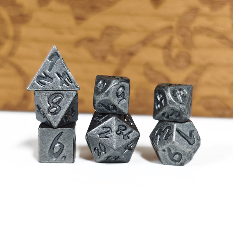 7Pcs Metal Dice and 1Pc Pocket - огляд і ціна Dice Set Polyhedral