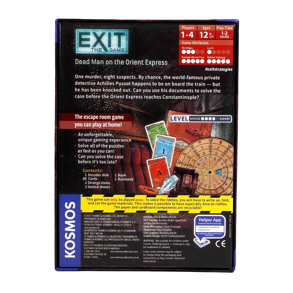 EXIT: Dead Man on the Orient E - огляд і ціна Board Game Risk