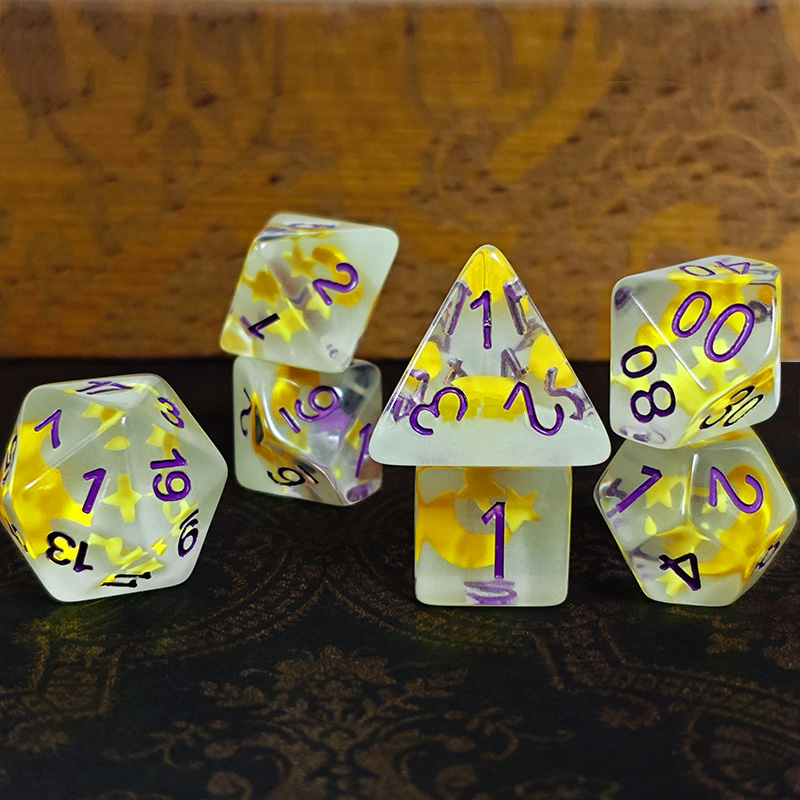 7pcs/set Luminous Polyhedral D - огляд і ціна Dice Set Polyhedral