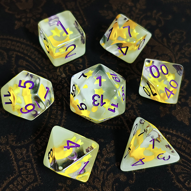 7pcs/set Luminous Polyhedral D - огляд і ціна Dice Set Polyhedral