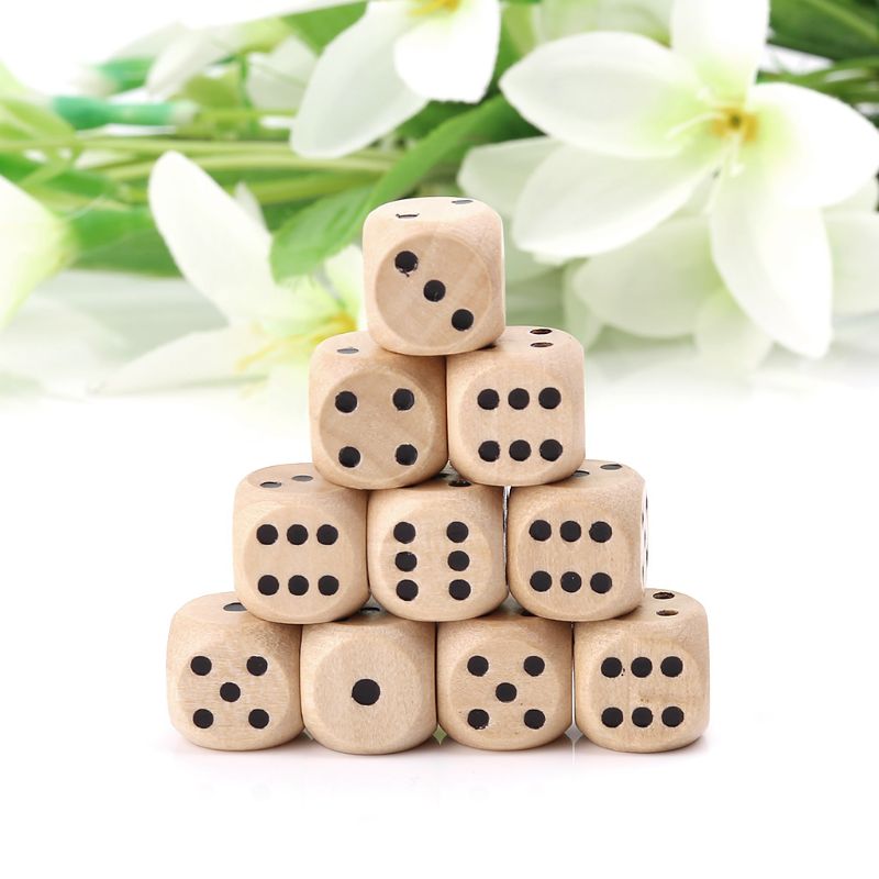 10Pcs Wooden 6 Sided D6 Faces  - огляд і ціна Board Game Digital