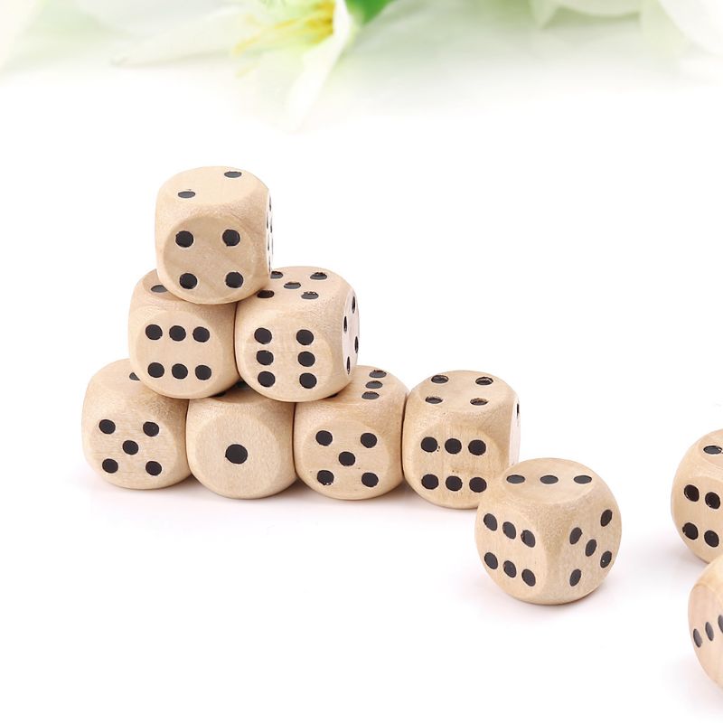 10Pcs Wooden 6 Sided D6 Faces  - огляд і ціна Board Game Digital
